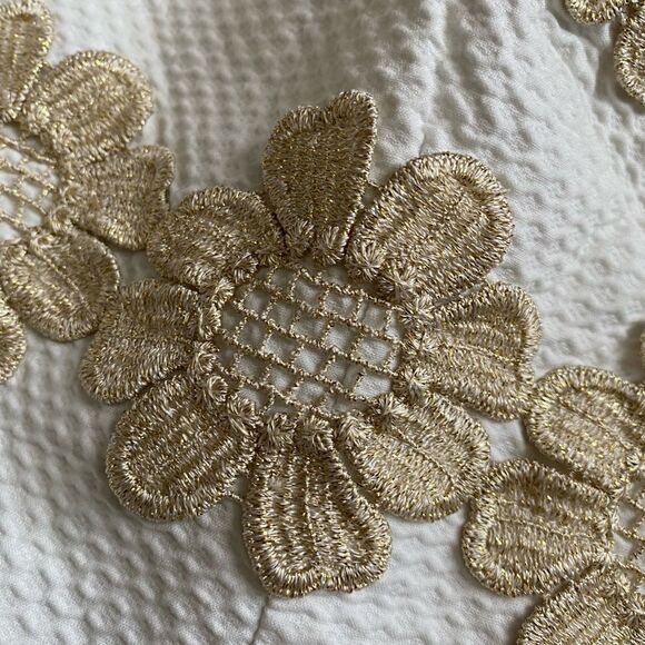 Lilly Pulitzer Tank Dress FLAW White Metallic Gold Floral Womens Size 2 - Picture 8 of 12